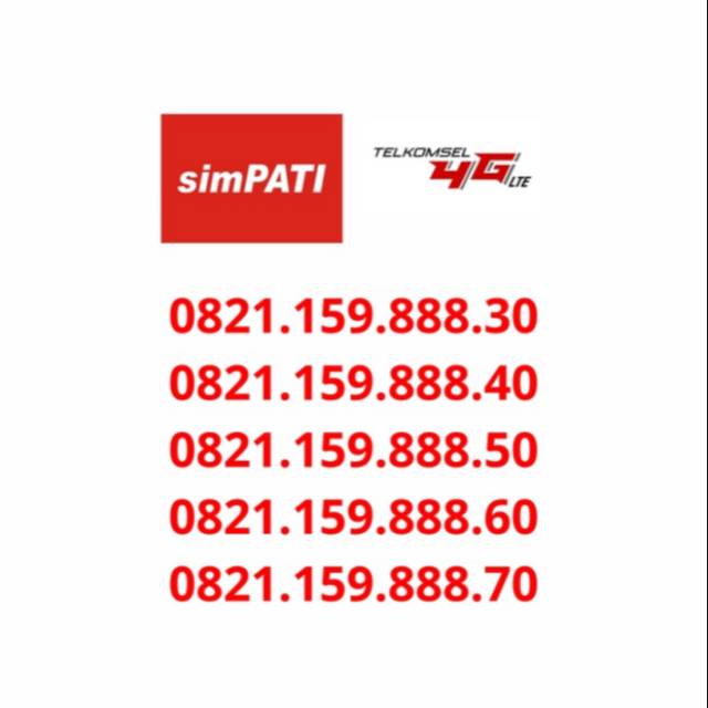 Nomor Cantik Telkomel / Perdana Segel Murah / Perdana Simpati 4G Bandung