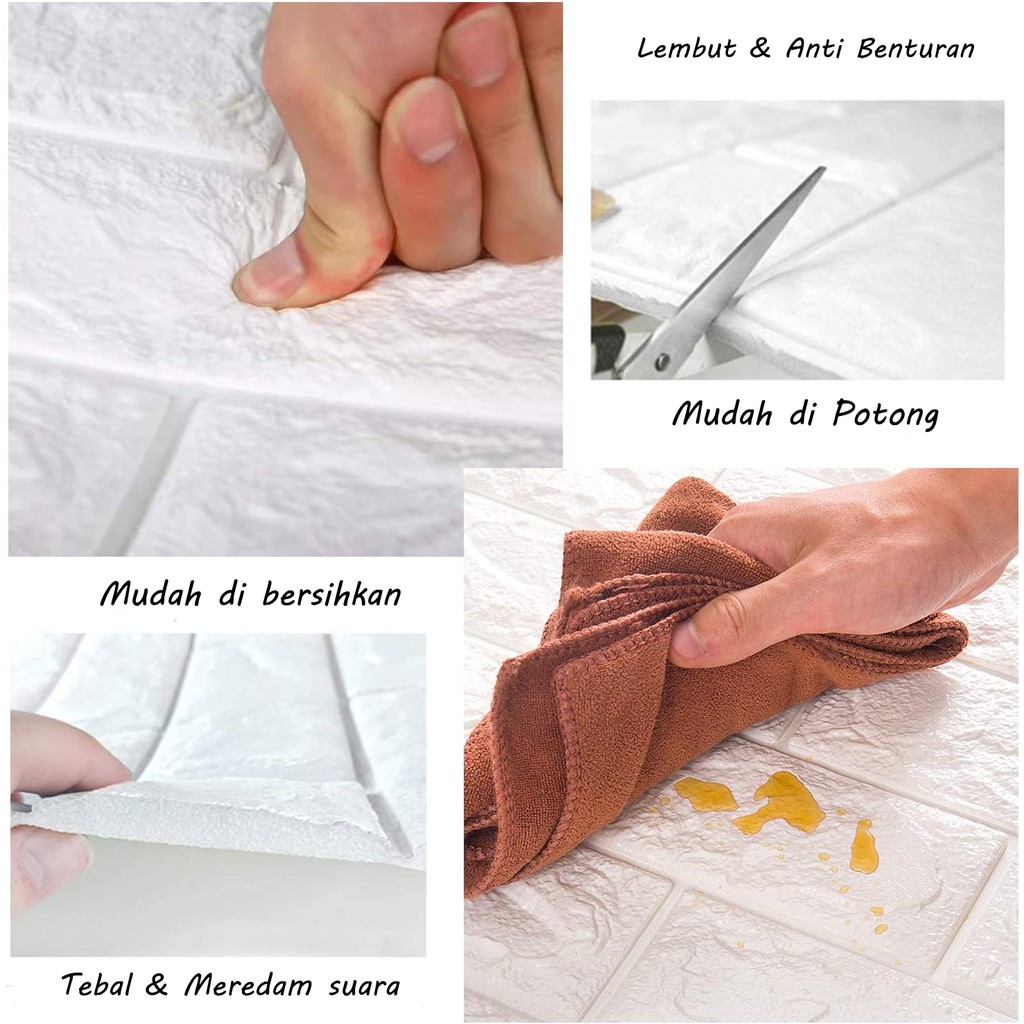 WALLPAPER BATU BATA 3D FOAM PANEL WALLFOAM 70X77 CM·HIGH QUALITY STIKER DINDING KERTAS DINDING BATA-3