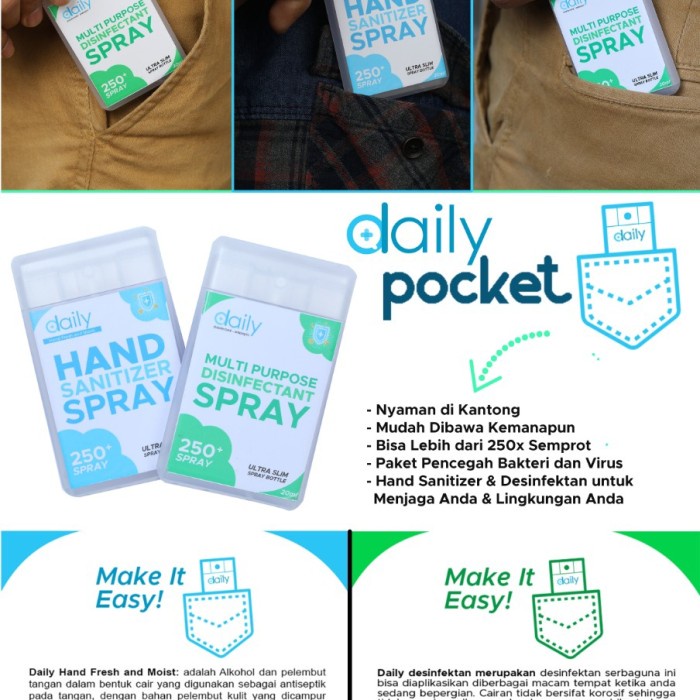 HAND SANITIZER DAILY POCKET Size 20ml - HANDSANITIZER SAKU