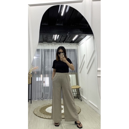 JOSHIN Bora Pants - Celana Kulot Hightwaist Linen Crinkle