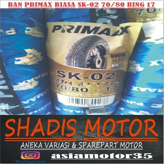 Ban Motor Merk Primaax Biasa Tipe SK02 Ukuran 70/80 Ring 17 Ban Motor Tubetype Primax