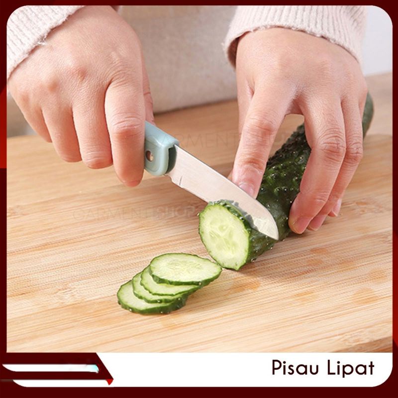 Pisau Buah Lipat Travel Praktis Alat Pemotong Sayur Apel Anti Karat Stainless ME2270