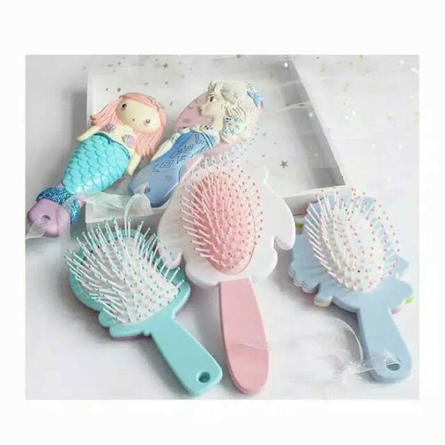 Sisir Rambut Karakter SANRIO 3D SOFT Hair Brush Princess Sisir Sikat Kuromi Cinnamoroll Hello Kitty Melody Elsa Frozen Mermaid Sisir Kado Gift Unik Comb