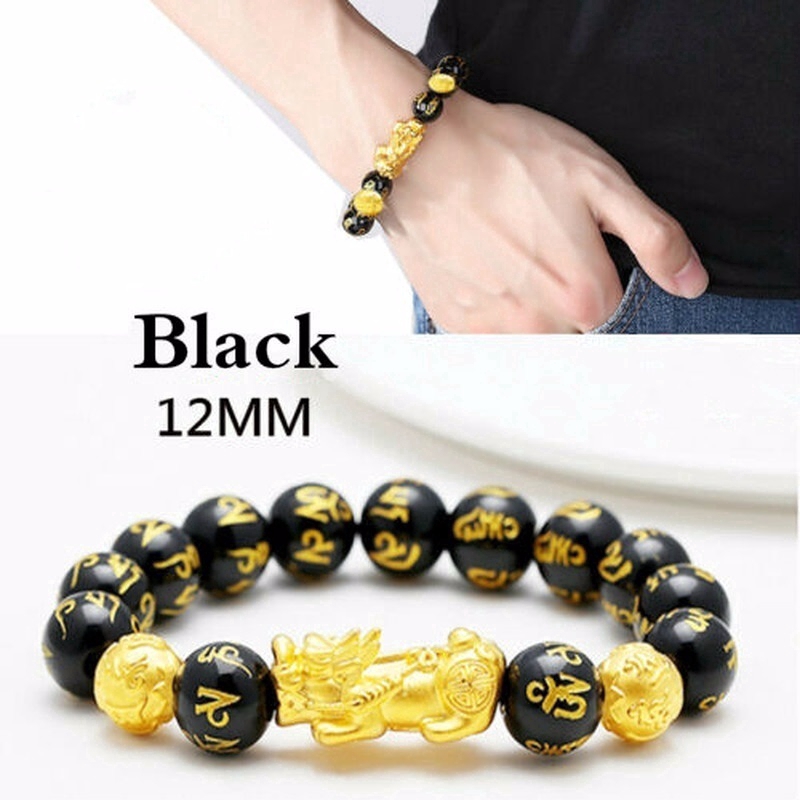 Gelang Manik-Manik Batu Obsidian Feng Shui Untuk Pria Dan Wanita