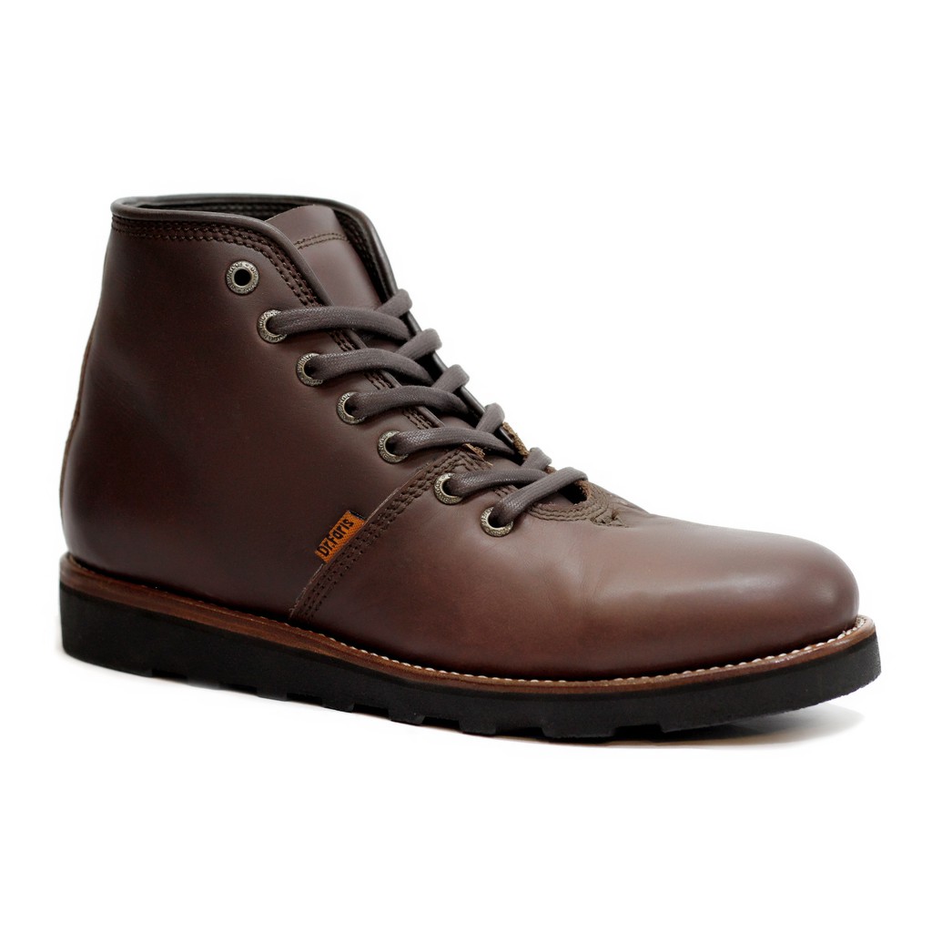 SEPATU PRIA BOOTS KULIT CASUAL MID CUT ORIGINAL DR FARIS -ART DR307-KULIT PULL UP- MAROON-SVH