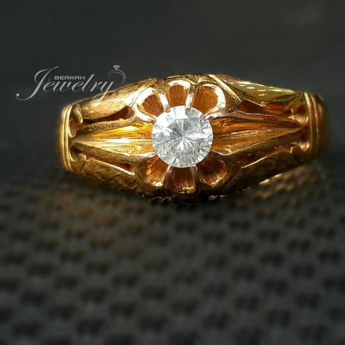 Cincin Wanita Kawin Nikah Original Emas Gold 18k Berlian Diamond Eropa Putih Asli DK1388