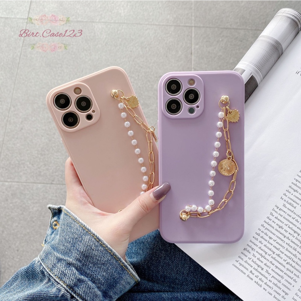 SOFTCASE MACARON RANTAI MUTIARA CHAIN GRIP SAMSUNG OPPO VIVO XIAOMI REALME IPHONE ALL TYPE BC6286