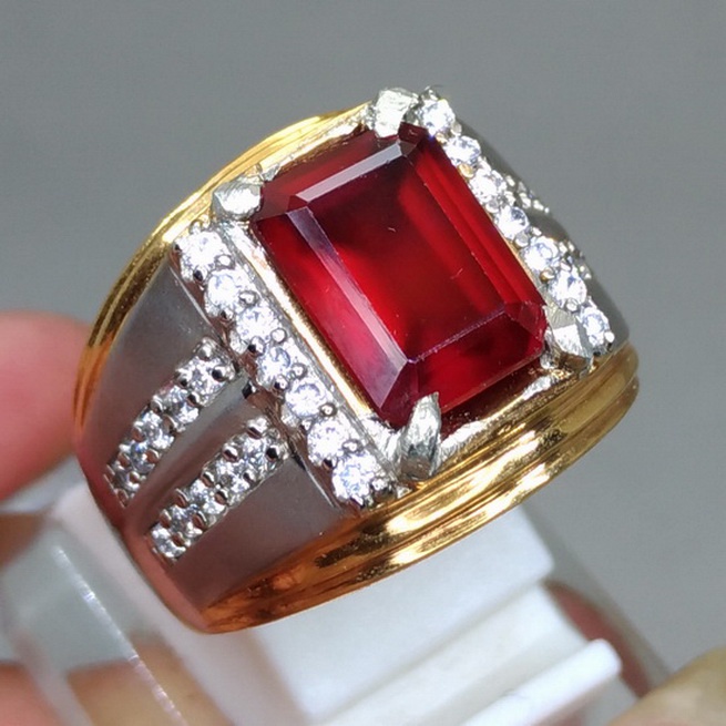 Cincin Batu permata Asli Red garnet Kotak Asli Srilangka