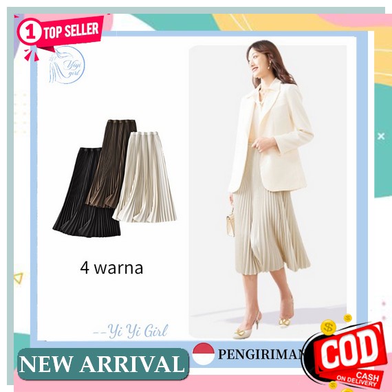 Rok Wanita Denim Coklat Ori Terbaru Midi Fashion U8D5 Midi Olahraga Terkini Ootd Wisuda Remaja Gaul 