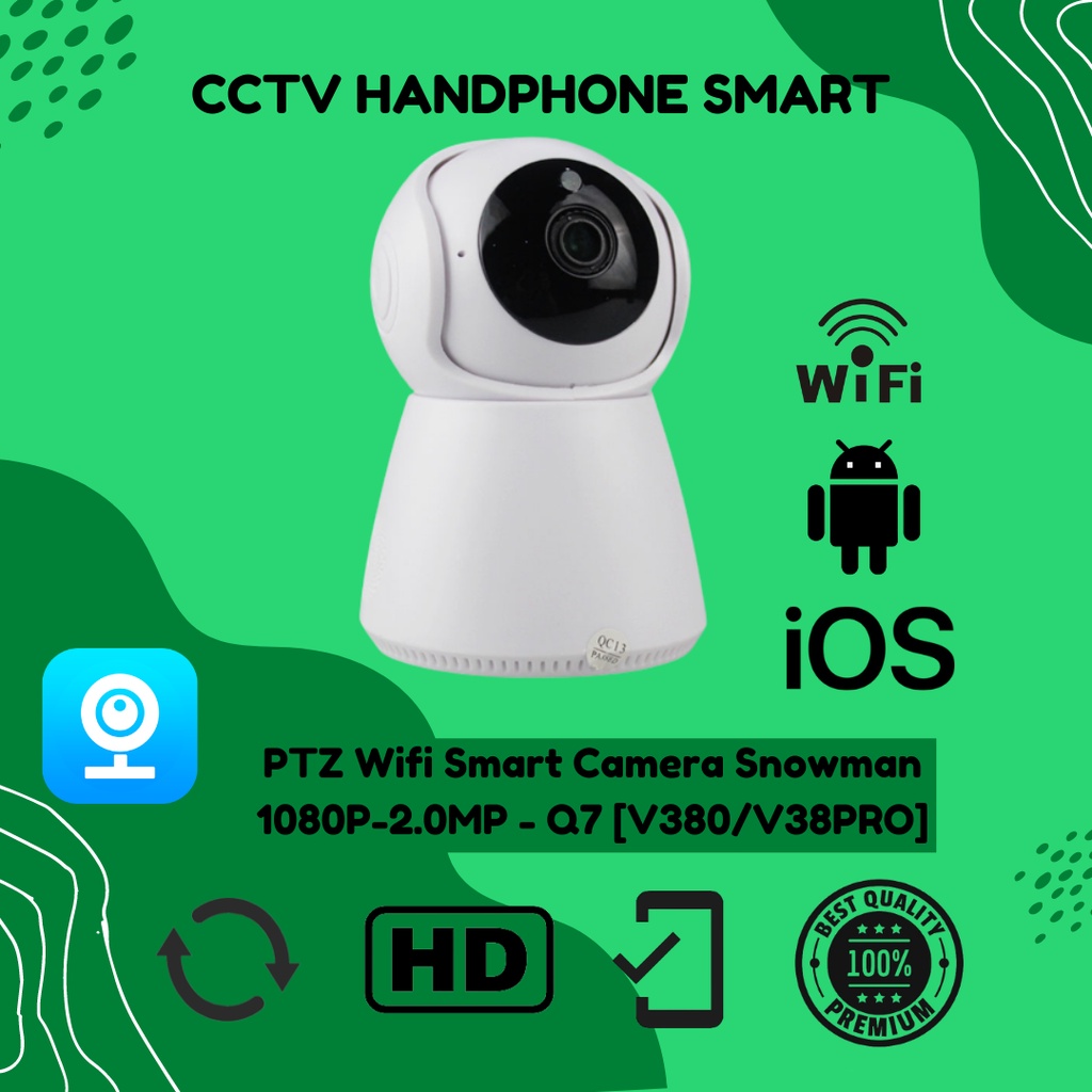 CCTV TANPA KABEL MURAH PTZ Wifi Smart Camera Snowman 1080P-2.0MP - Q7 [V380/V38PRO] BISA GOSEND/GRAB