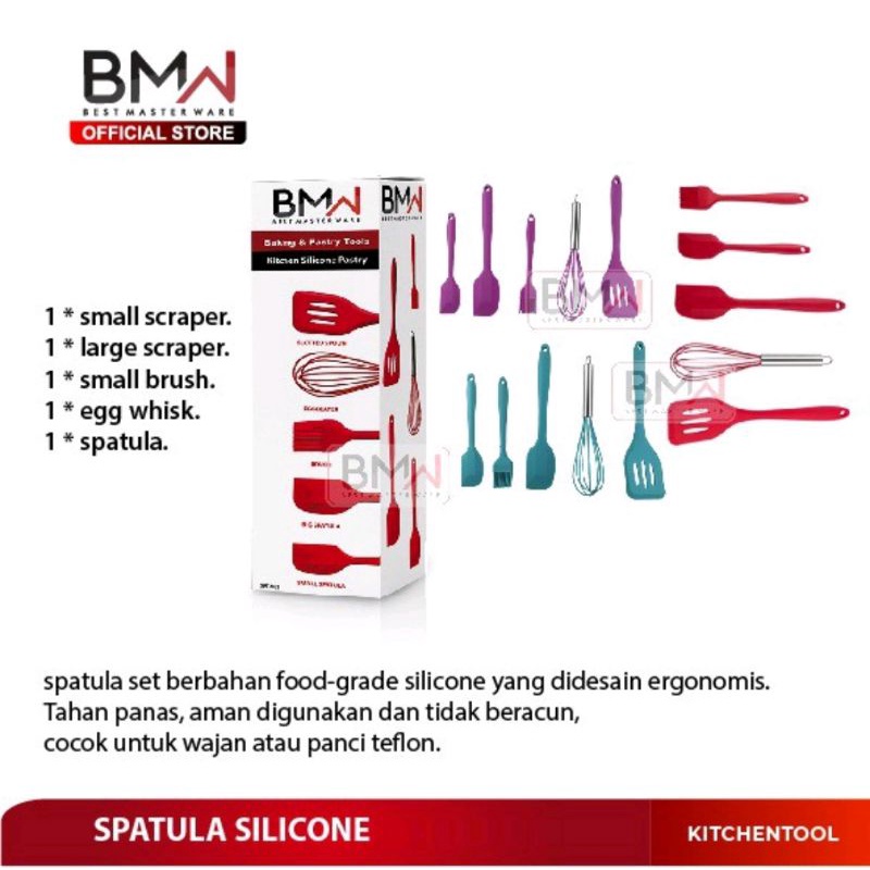 Spatula Set Silikon Dapur Warna 6 Pcs