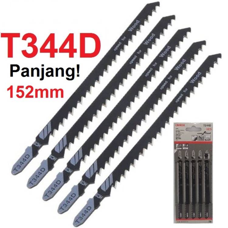 T344D Mata Jig Saw Mata Gergaji Jigsaw Kayu Panjang Hcs Reciprocating Blade Speed for Wood