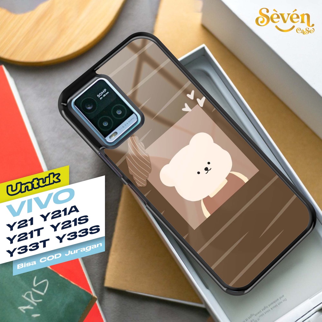 7 Case Hardcase VIVO Y21/Y21A/Y21T/Y21S/Y33T/Y33S Case BEAR GLOSYY 2D Case - Cassing Handphone Untuk