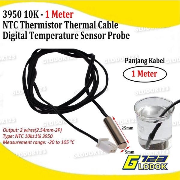 Thermistor NTC 3950 10K Sensor Waterproof Temperature Probe Suhu Air