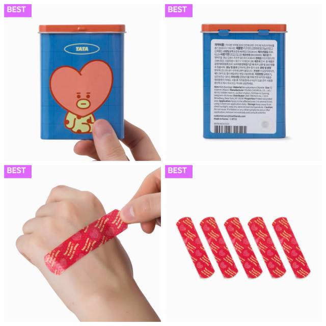 READY BT21 / BTS PATTERN BANDAGE TIN CASE OFFICIAL LINE FRIENDS