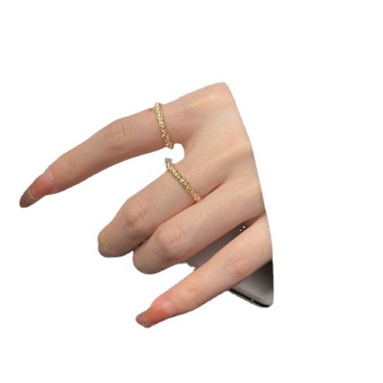 Cincin Polos, Perasaan premium Wanita, Mewah Mengkilap, Desain niche, Temperamen Indah, Cincin Berkilau, Dapat Disesuaikan