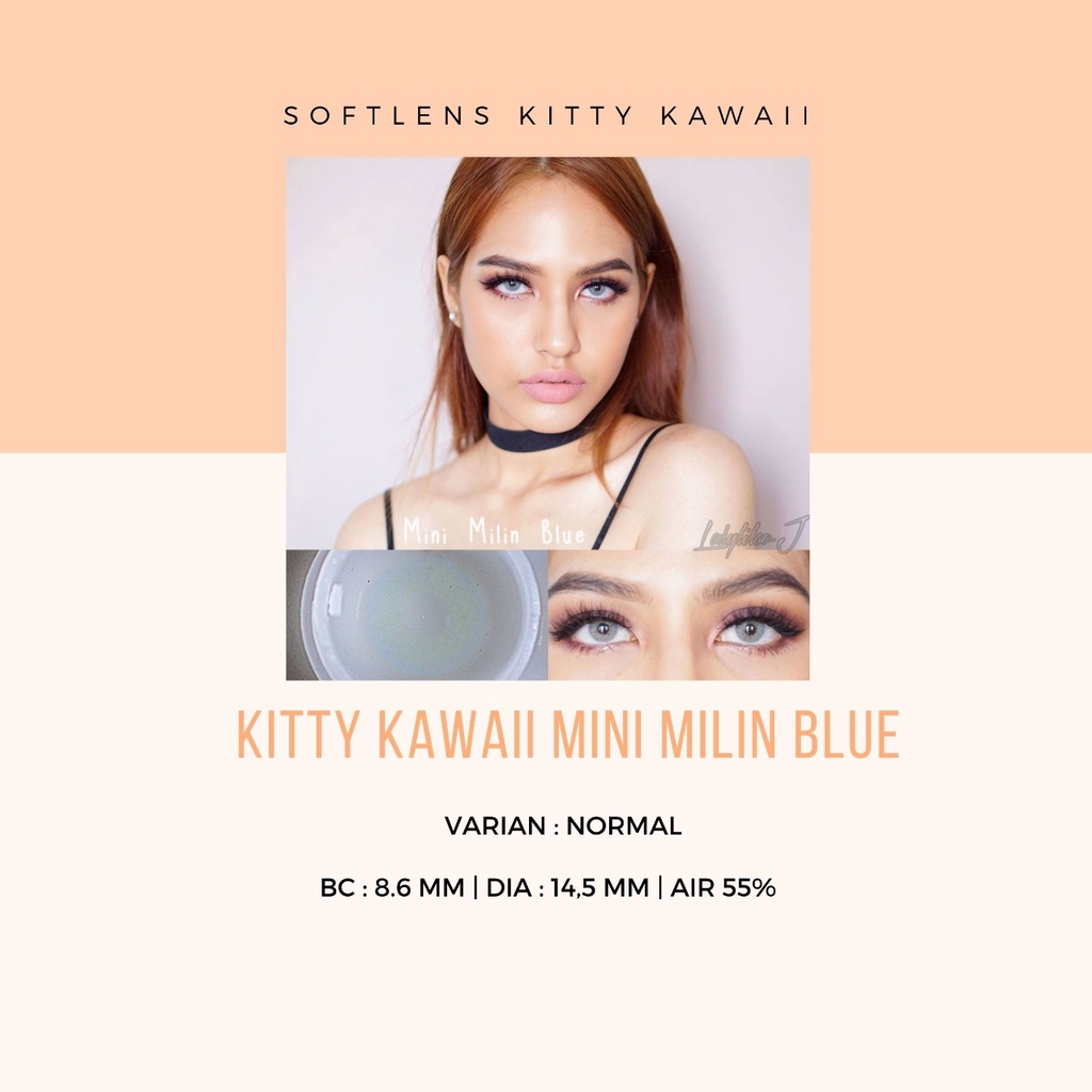 SOFTLENS KITTY KAWAII / SOFTLENS KOREA MINI MILIN BLUE  -NORMAL / LENSA MATA