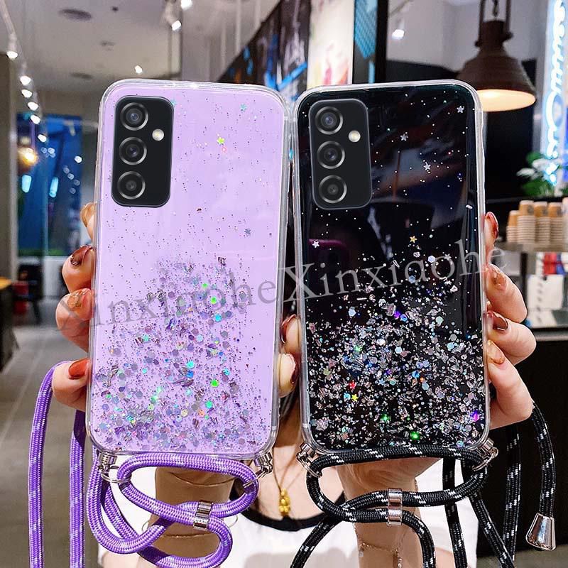 Case Tali Nagita Samsung A03 A03 Core M23 5G M33 5G M52 5G M53 5G Lanyard Glitter Gantungan