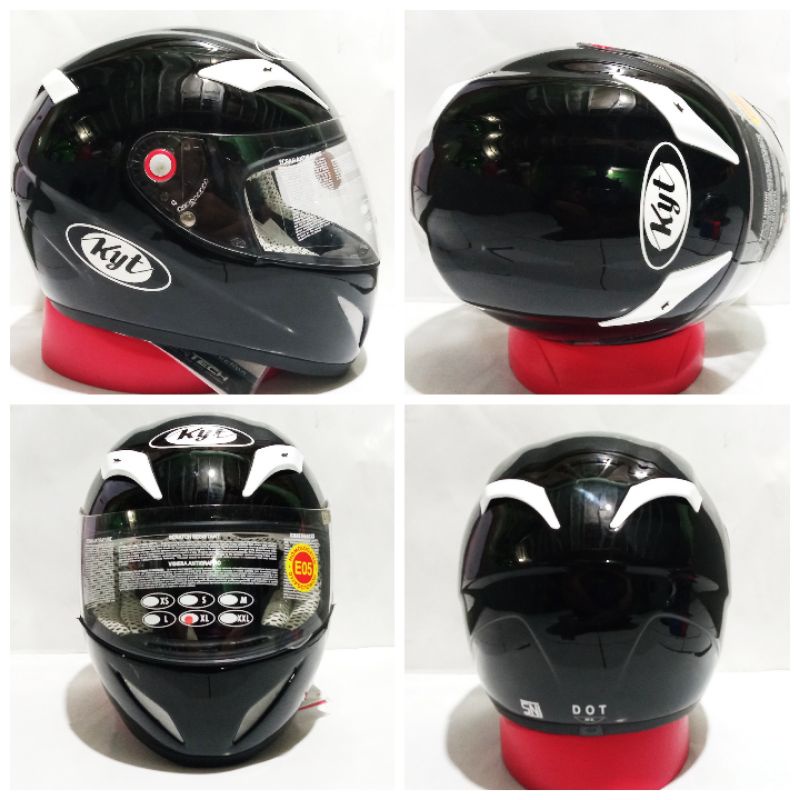 HELM KYT C4 BLACK GLOSSY & WHITE