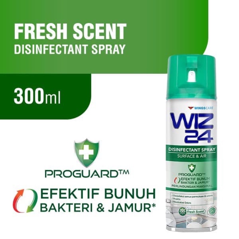 WIZ 24 Desinfektan Udara Ruangan AEROSOL 100ml / Air Disinfectant Spray Saniter wiz24 100 ml