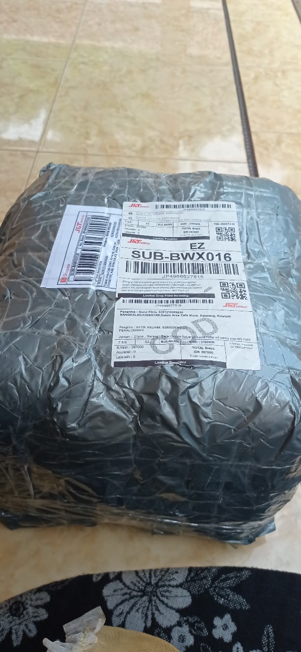 Batik Couple Keluarga Sania Ruffle Ori Ndoro Jowi Dnt Motif Blarak Biru