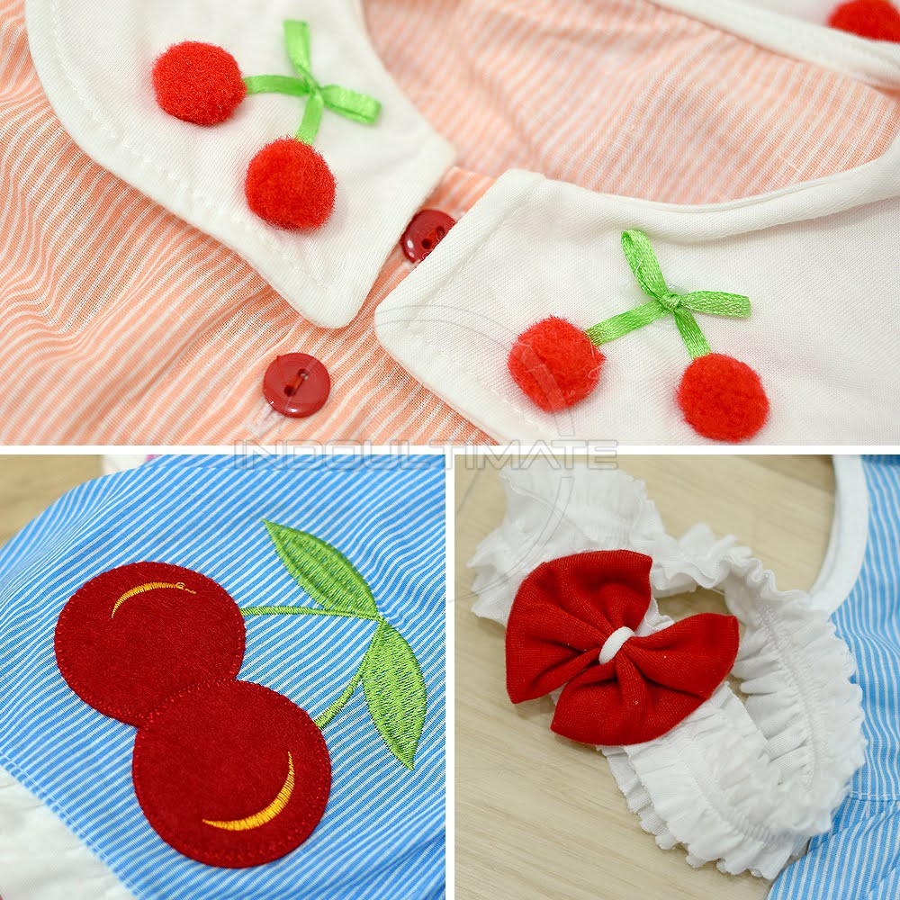 Dress Bayi (0-12bulan) Baju Bayi Perempuan + Bando TRS-119 Baju Rok Terusan Bayi PLANET KIDZ