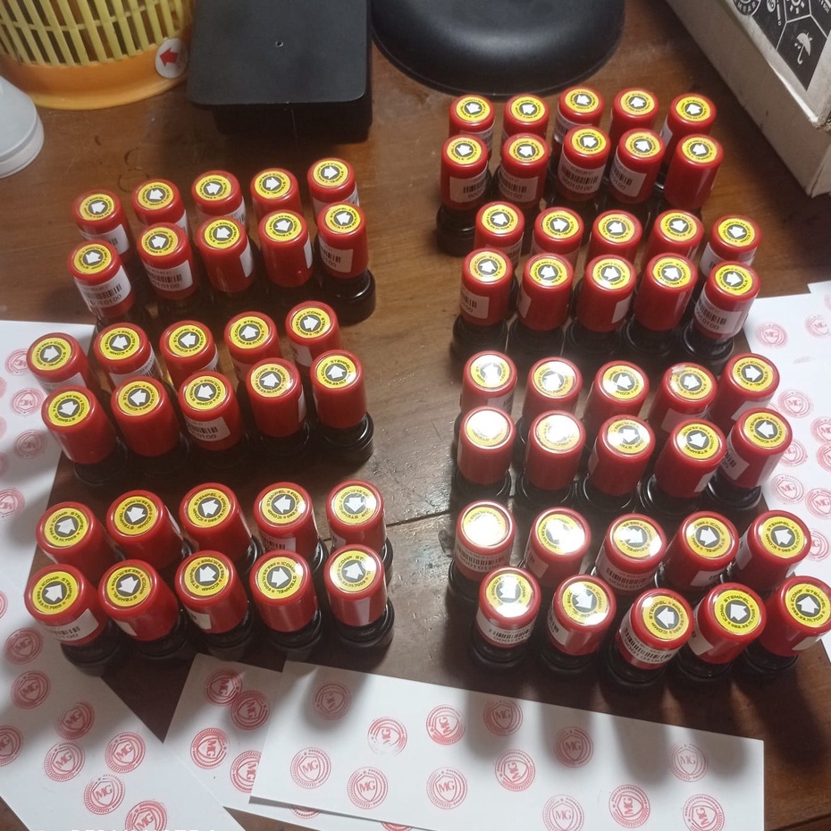 Stempel Logo MiniGOLD bulat murah proses cepat