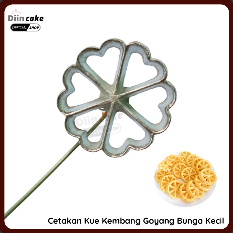 Cetakan Kue Kembang Goyang Bentuk Bunga Diamater 5,5 cm Aluminium Anti Lengket