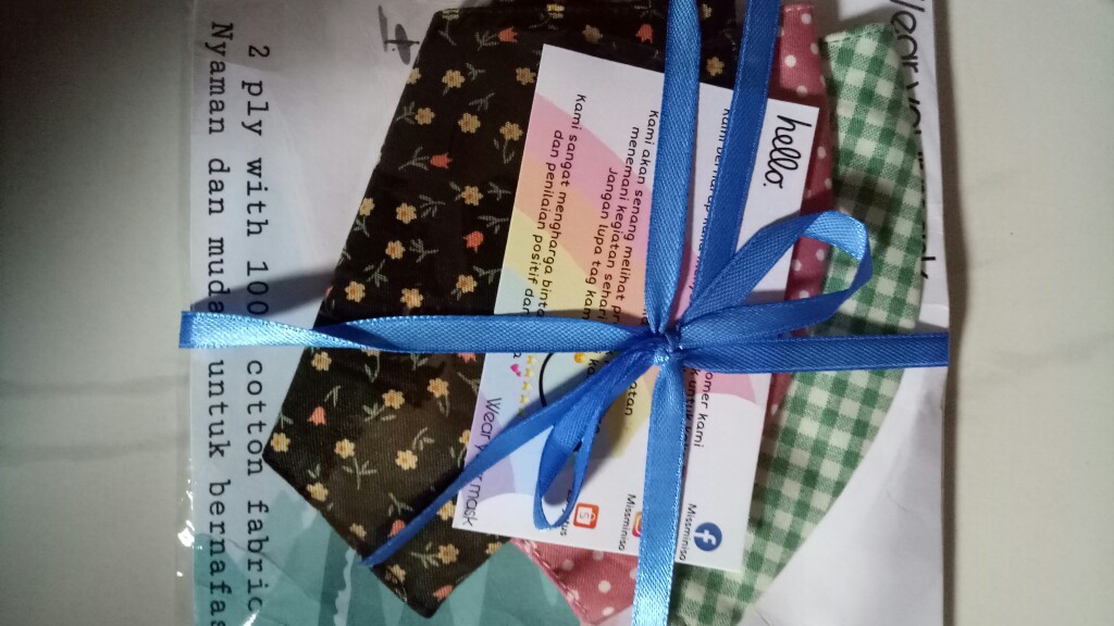 Masker Kain Earloop Dan Hijab Motif 3 Lapis