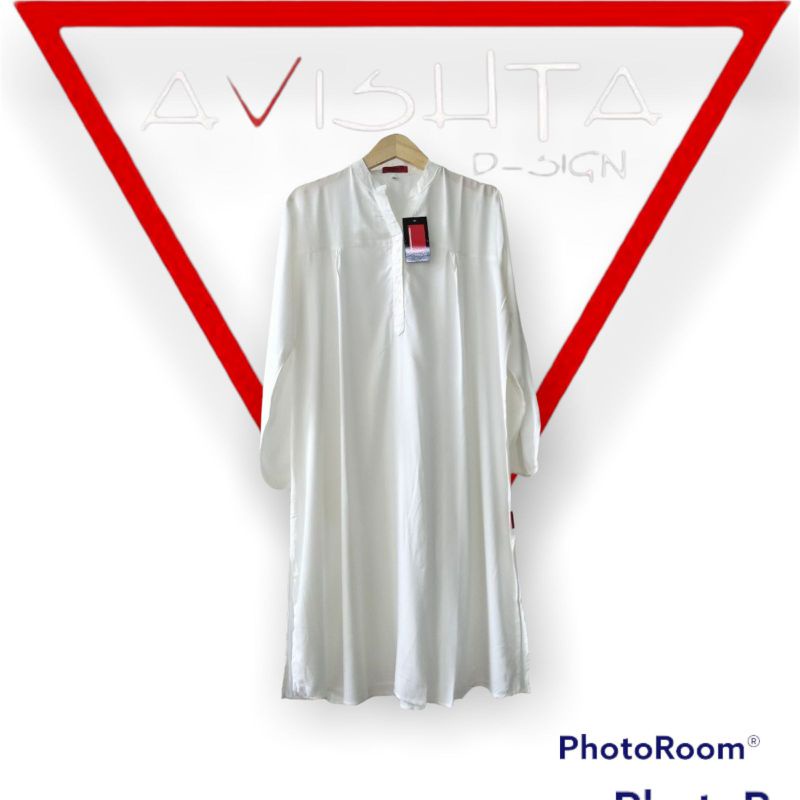 Tunik polos rayon putih tulang Tunik katun rayon Tunik polos jombo lasenta by avishta d-sign putih t