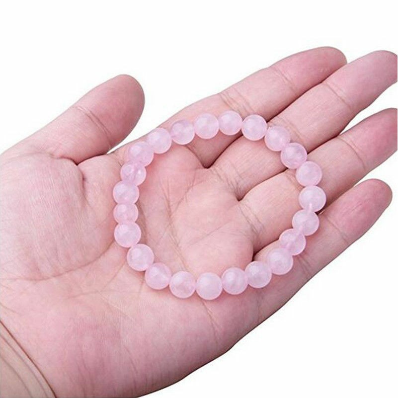 Gelang Natural Rose Quartz Chakra Reiki Energy Healing