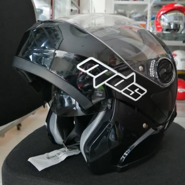 HELM MDS PRO RIDER BLACK METALIK DOUBLE VISOR HELM TOURING MODULAR MDS PRORIDER HITAM ORI MURAH SNI