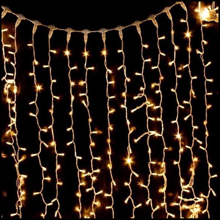 Lampu Tirai Led Warm White Dekorasi Wedding Lamaran Aqiqah