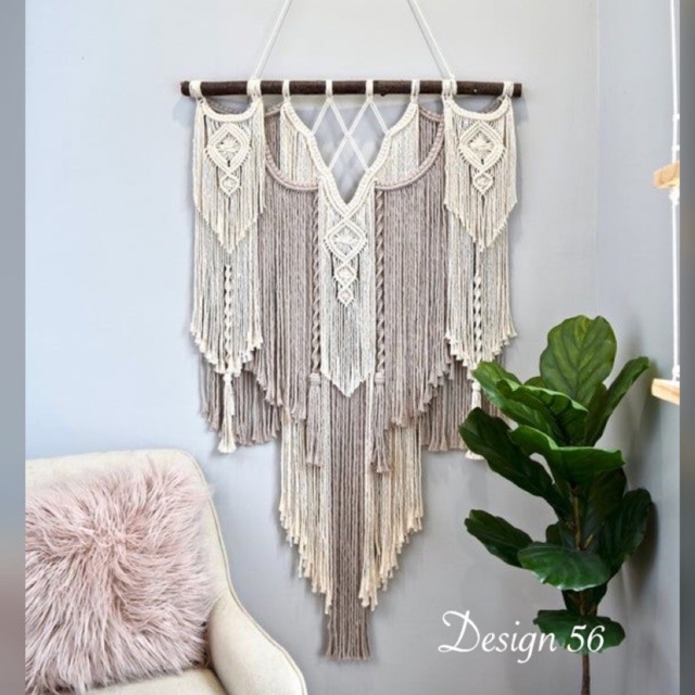 Hiasan dinding macrame rajut