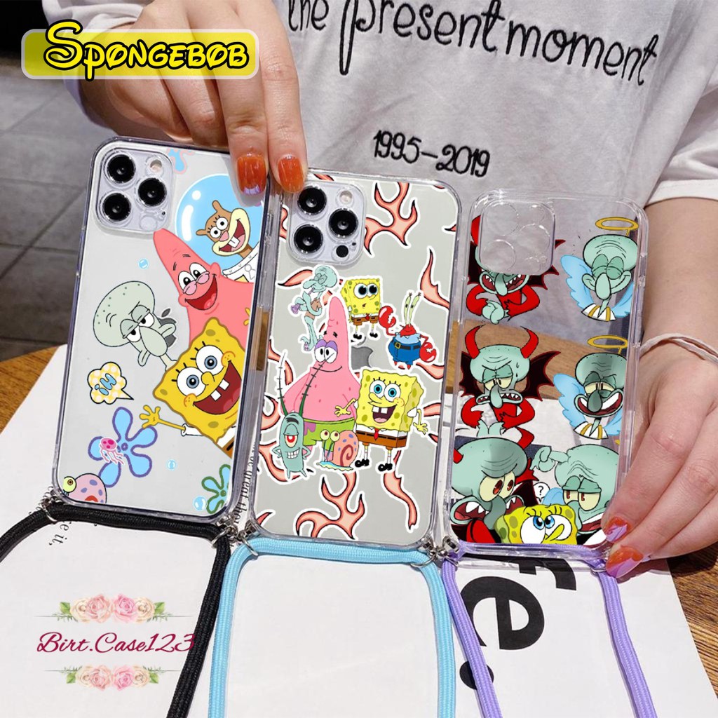 Softcase Slingcase Lanyard Bening SPONGEBOB Samsung J2 J4 J4+ J6 J6+ J7 A72018 Core Pro Prime BC4467