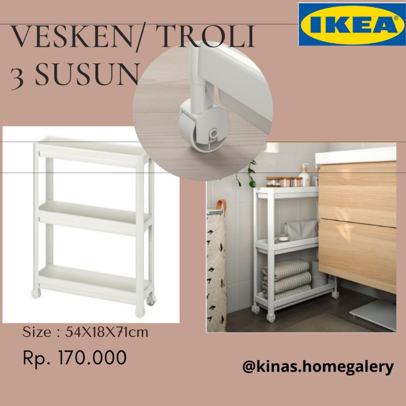 RAK IKEA | RAK DAPUR | VESKEN | TROLI SEMPIL | RAK SEMPIL