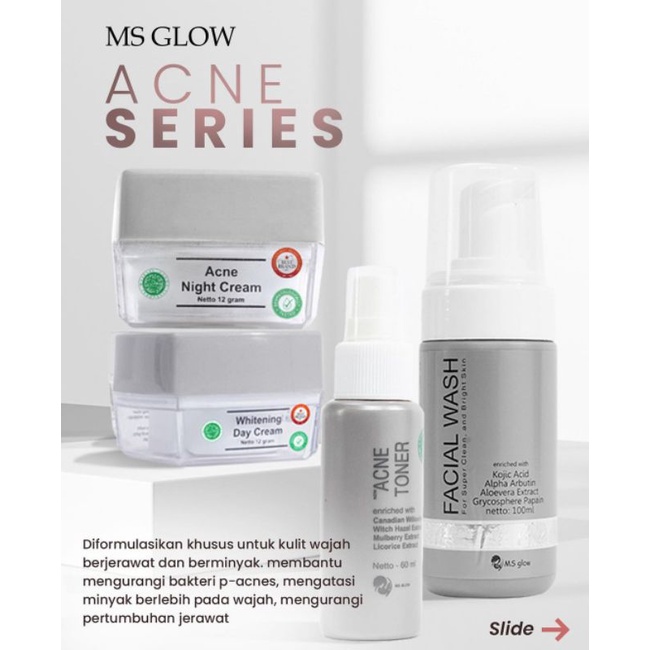 MSGLOW PAKET WAJAH ACNE/BERJERAWAT ✨ FREE GIFT BOX/TAS