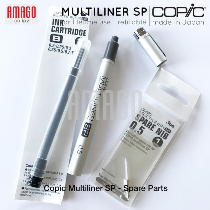 Refill COPIC Multiliner SP - Ink Cartridges B (0.2 - 0.7 dan BS) - Tinta Isi Ulang - CML/ICB