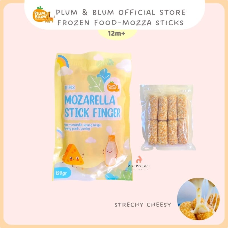 PLUM&amp;BLUM FROZEN MOZARELLA STICK FINGER / STIK KEJU FROZEN FOOD MPASI FROZEN FOOD NO MSG 8PCS