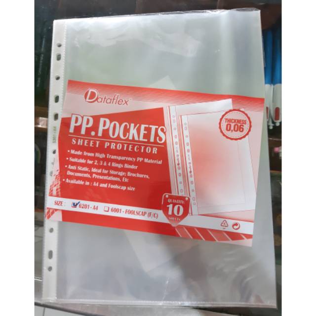 

Sheet protector PP. POCKETS A4 (isi 10 lembar)