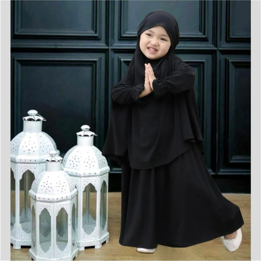 FenishaStore Gamis Anak Perempuan French khimar Ratimah Set Usia 3-5 Tahun Bisa Bayar Ditempat COD