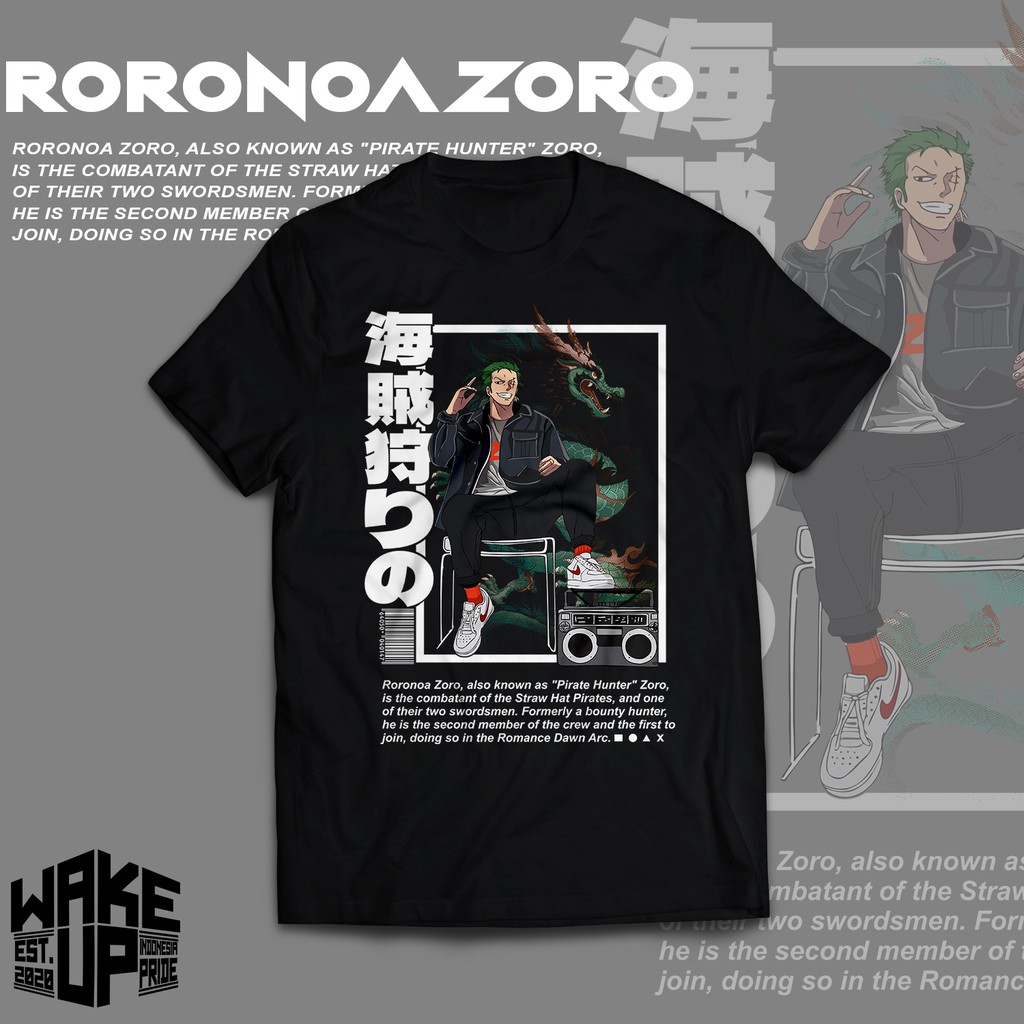 Kaos Anime ( RORONOA ZORO STREETWEAR ) PREMIUM