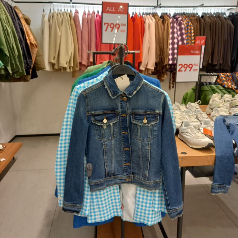ZARA ORIGINAL ASLI SALE 50% Jaket Denim Jeans Blazer Ripped