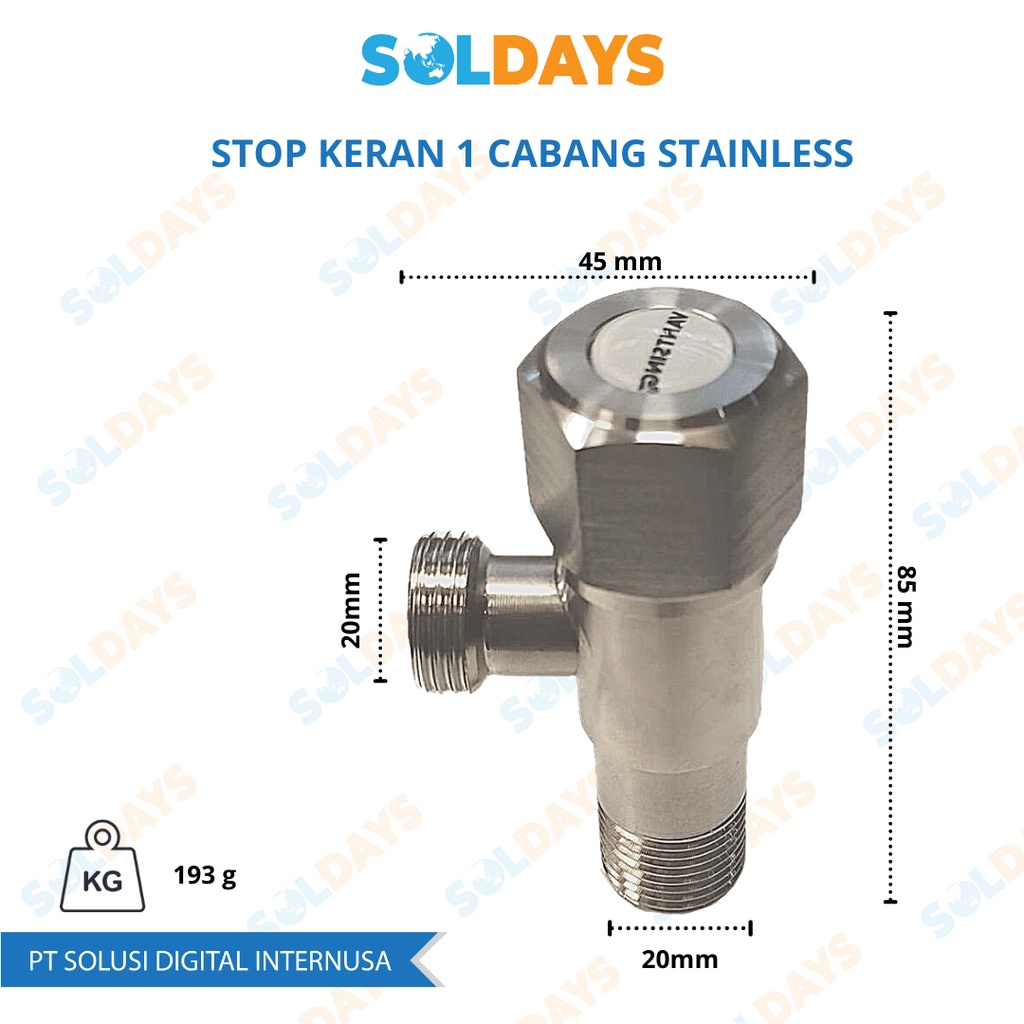 Stop Keran Single/Stop Keran 1 Cabang/Angle Valve/Stainless Steel 304