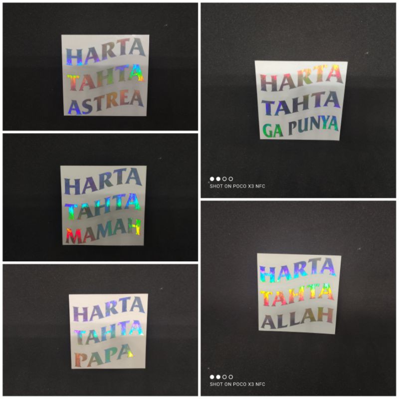 stiker harta tahta universal 6x6 siap kirim, case hp