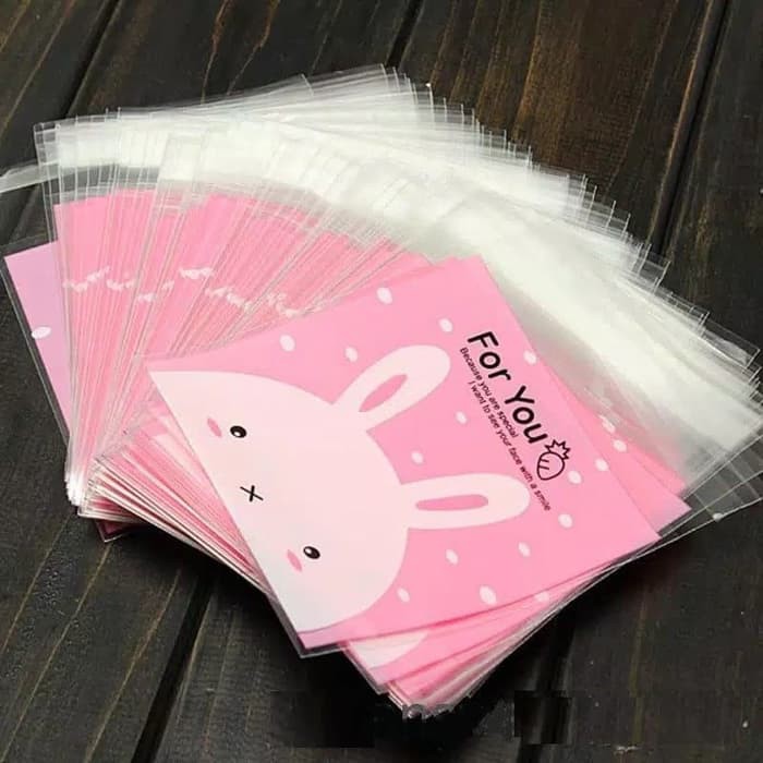 TBI Plastik Packing 7x7cm + Perekat Rabbit Self Adhesive Packing Gift Bag