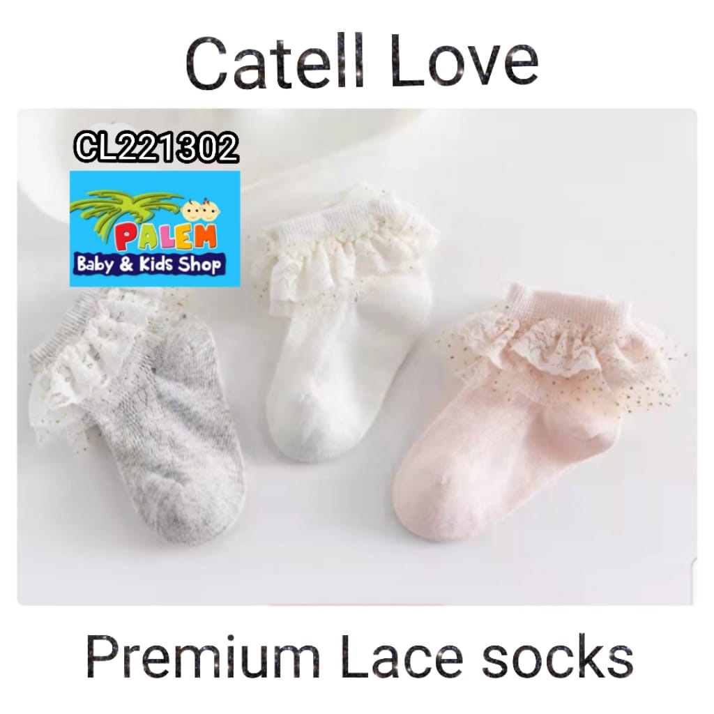 Catell Love Shock / Kaos Kaki Renda bayi perempuan Newborn