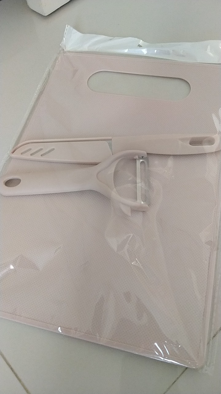 Pisau Set Talenan 3 In 1 Pengupas Kulit Buah Sayur Serbaguna Stainless