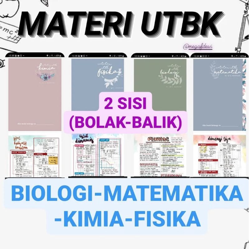 

(BOLAK-BALIK) PRINT MATERI UTBK: BIOLOGI-MATEMATIKA-KIMIA-FISIKA 2SISI