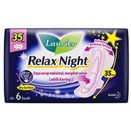 Laurier Relax Night Pembalut Wanita Wing 35cm Isi 6 Buah